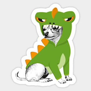 Funny Chihuahua dressed as dinosaur Sticker